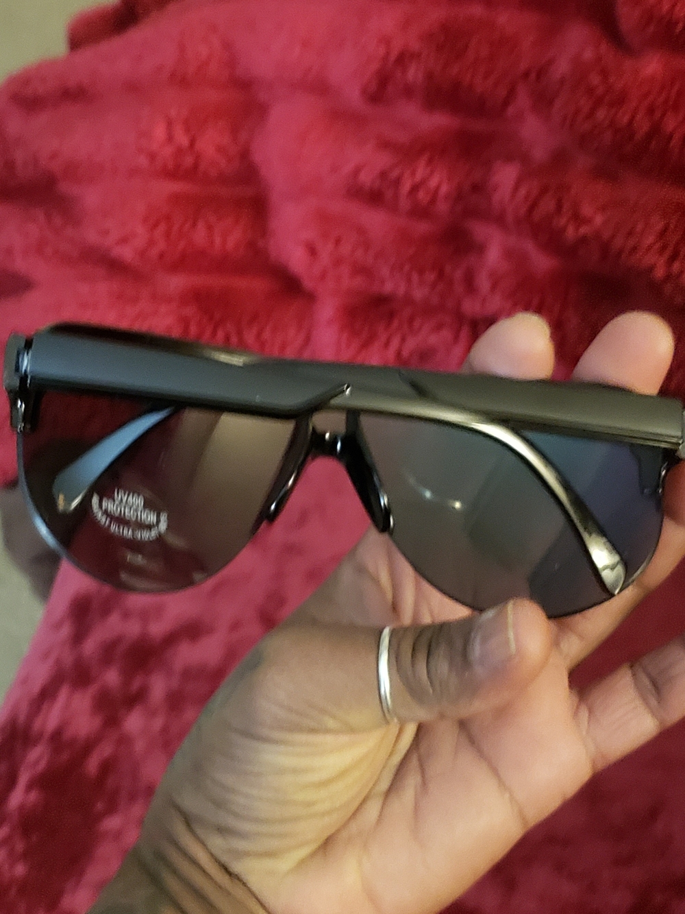 Shield Sunglasses in Black & Green